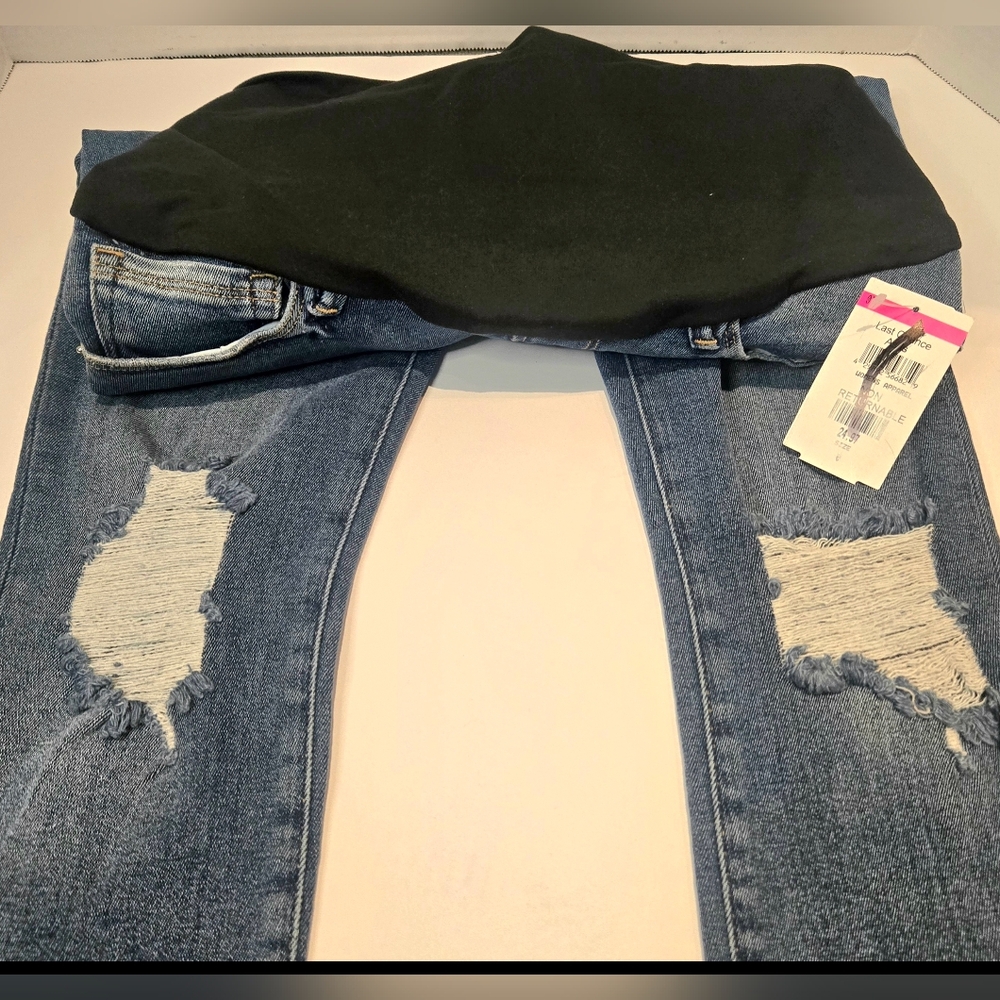 Good American Distressed Skinny Maternity Jeans
